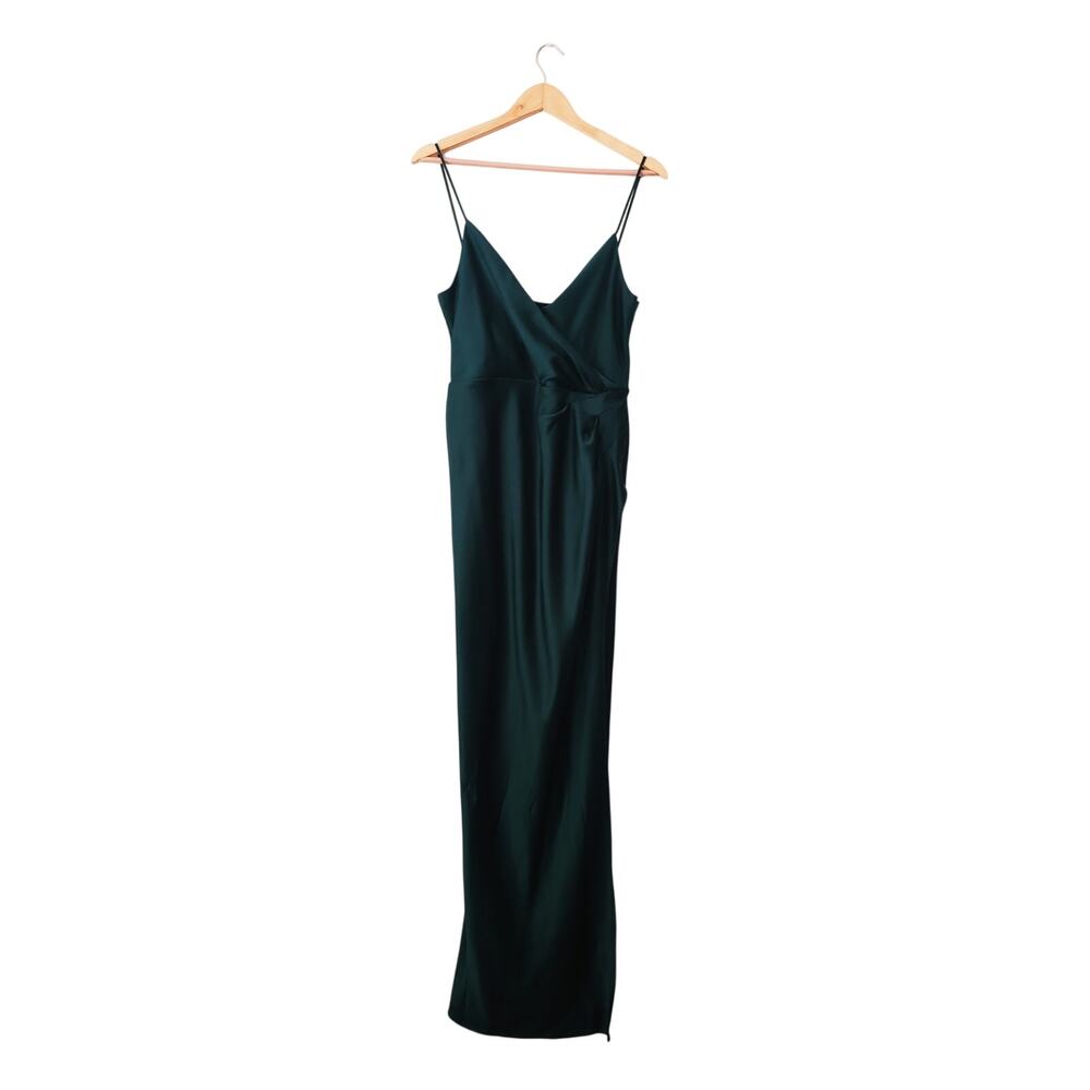 BHLDN Freya Satin Charmeuse Maxi Dress Green Size 8